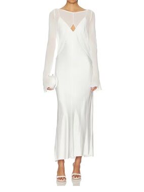 Eevie Long Sleeve Maxi Dress in Ivory - Revolve
